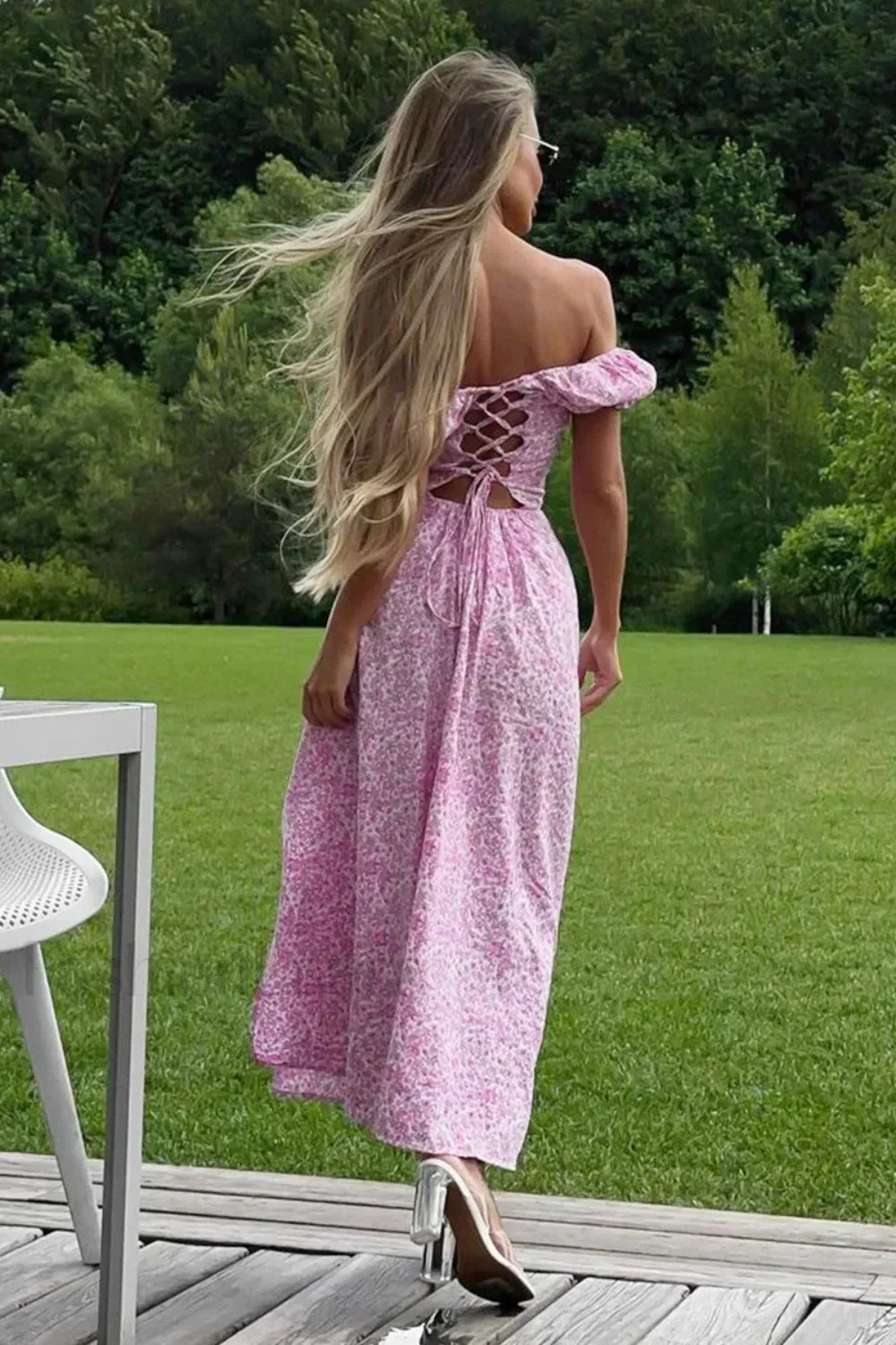 One Shoulder Floral Dress with Relaxed Fit and Smart Casual Fashion
