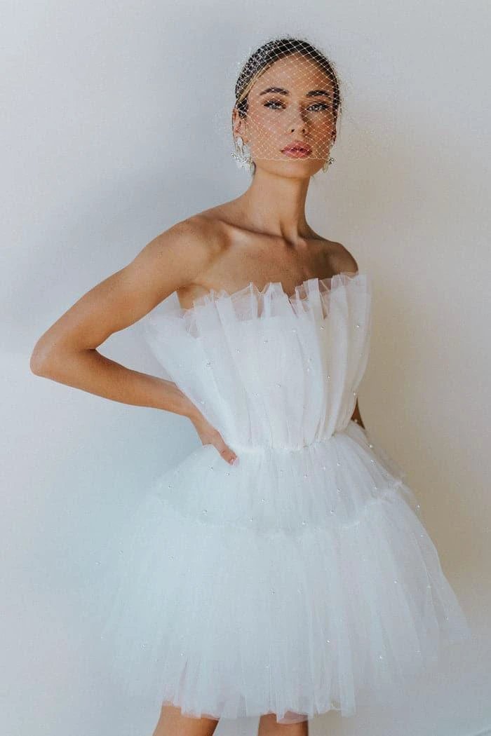 Strapless Homecoming Dress Short Hoco Dresses SYH5 by vivymakudress