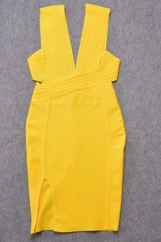 Pia Bandage Dress - Sun Yellow