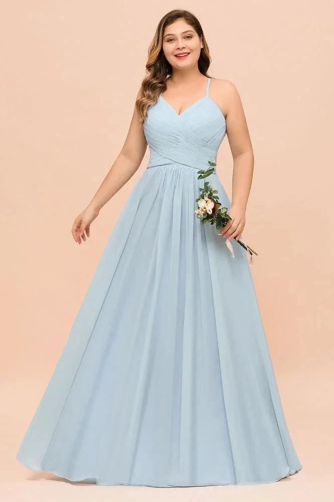 Plus Size Bridesmaid Dress Sweetheart Floor Length A-line Maid of Honor Dress (ZD13013)