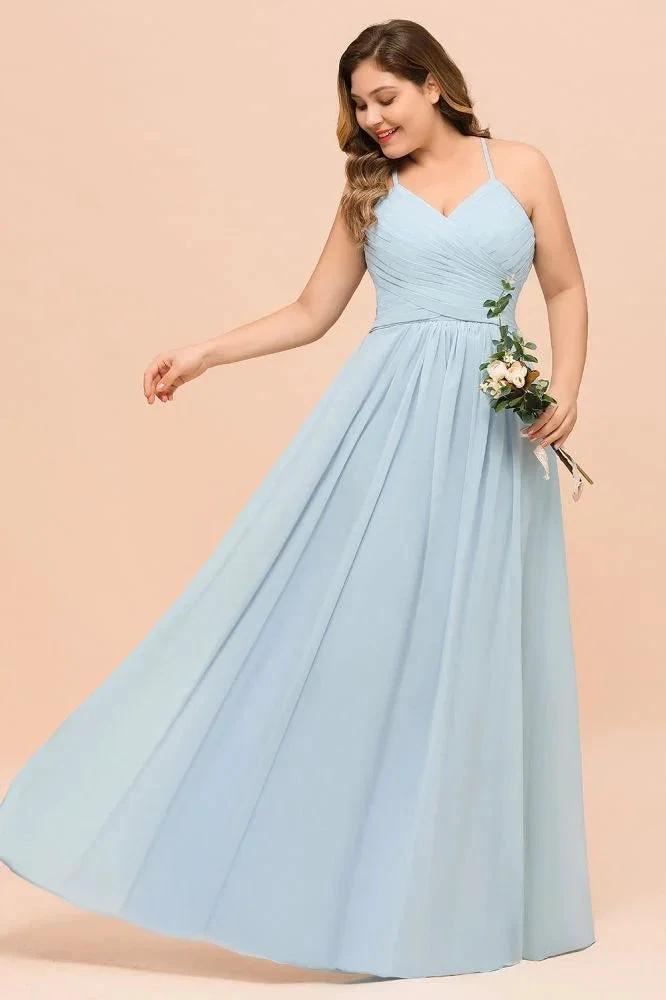 Plus Size Bridesmaid Dress Sweetheart Floor Length A-line Maid of Honor Dress (ZD13013)