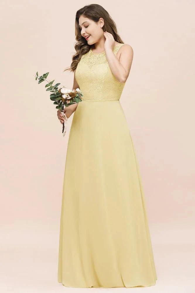 Plus Size Floral A-line Bridesmaid Dress Sleeveless Evening Maxi Dress for Girls Women (ZD13022)