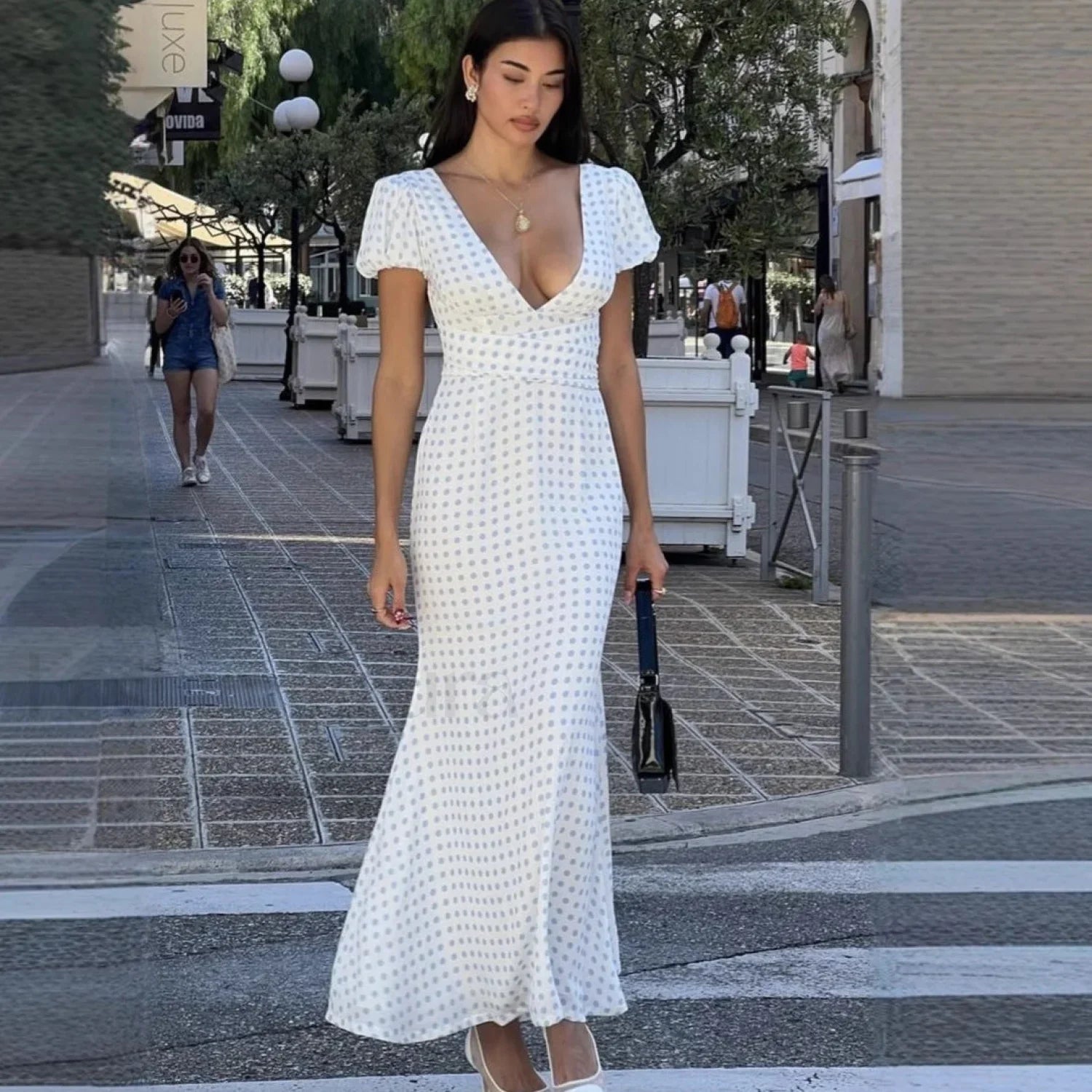 Polka Dot Lace Premium Dress for Streetwear Style Boutique Fashion Style