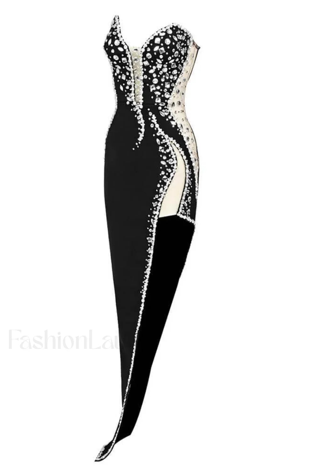 Porsha Diamonate Strapless Charming Maxi Bandage Dress