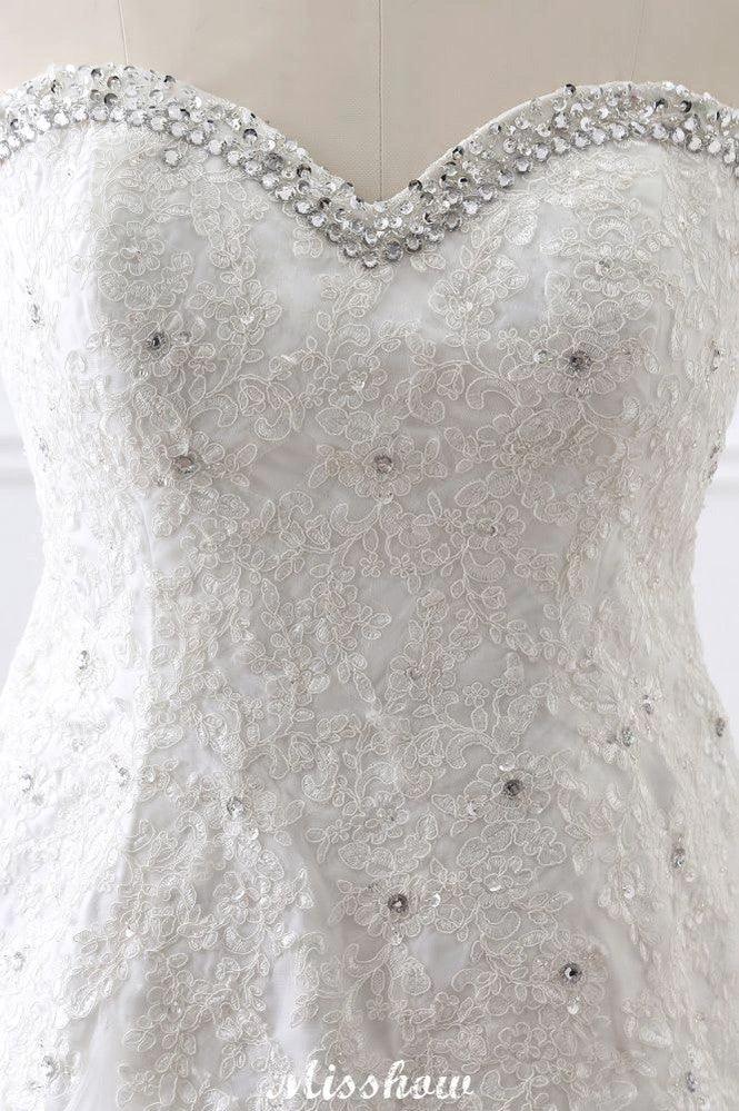 Princess Sweetheart Tulle Wedding Dress With Lace (ZD13934) - View 6 | VelvetHem
