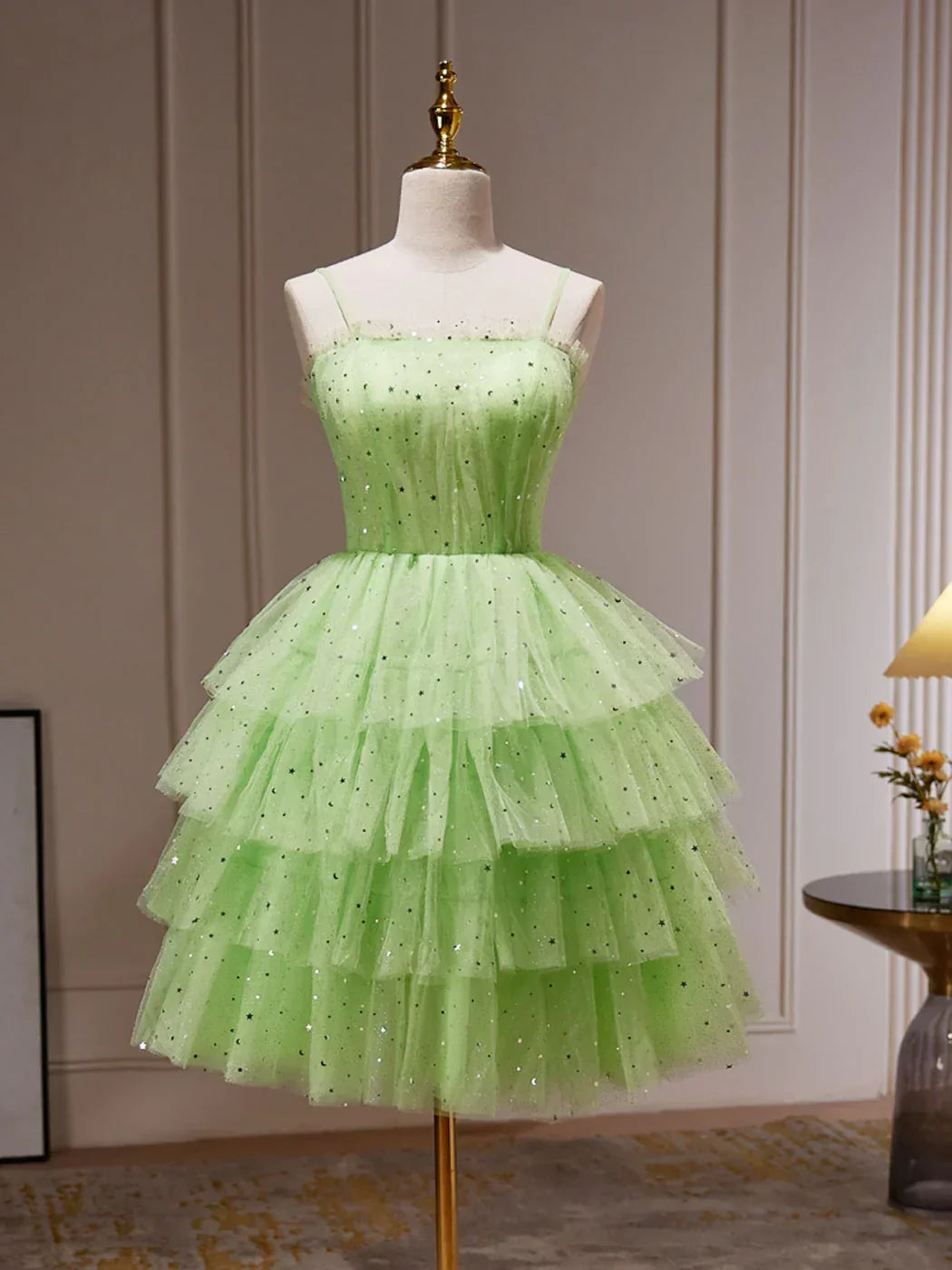 Green Tulle Short Prom Dress, Cute Green Homecoming Dresses - View 4 | FashionDia