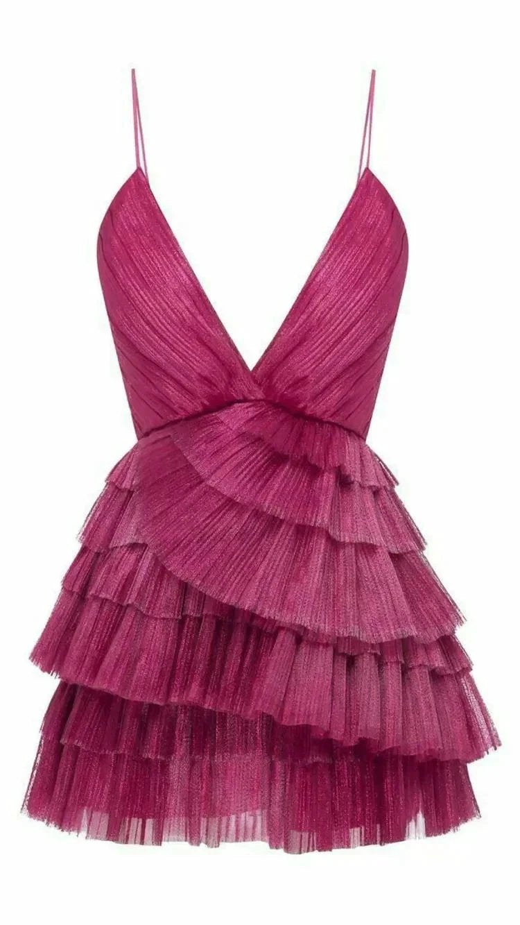 Ruffled Spaghetti-Neck Party Sexy Mini Dress A-line Homecoming Dress Short Y635 by simplepromdress