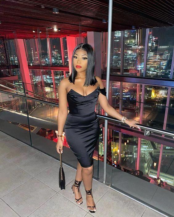 Sheath Homecoming Dresses 16th Birthday Outfits Black Girl Short Club Dress (ZD12503)