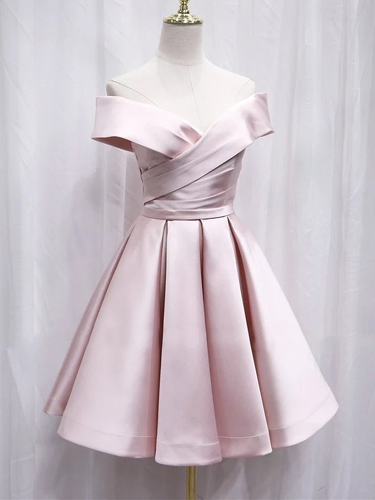 Emerald Green/Burgundy/Blue/Pink Off Shoulder Short Homecoming Dress Girls Junior Short Prom Gown C1132