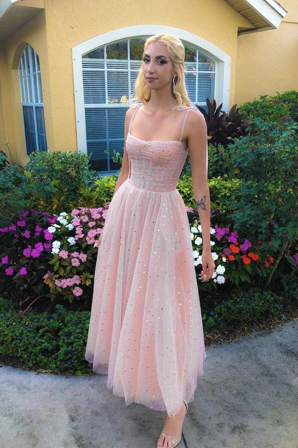 Pink tulle sequins short dress fashion dress - View 2 | FashionDia