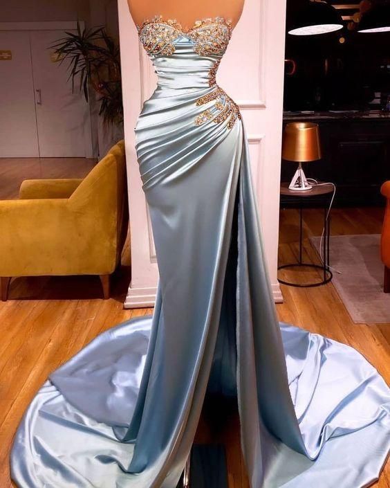 Blue long prom dress, formal party dress - FashionDia