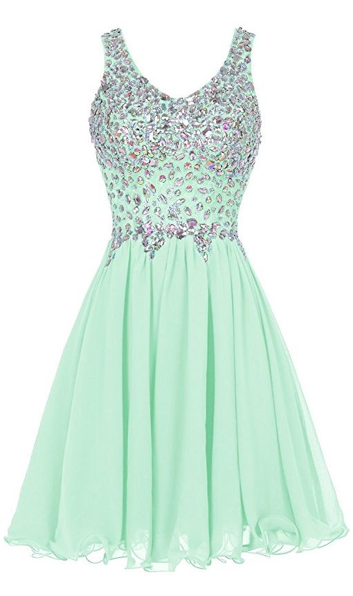 Mint Green / Royal Blue/ Yellow Beaded Fashion Homecoming Dress,Sexy Party Dress,Custom Made Homecoming Dress - FashionDia