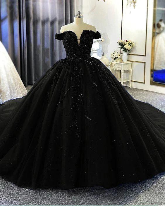 Ball Gown Off The Shoulder Wedding Dress Beaded Prom Dress S26664 by simplepromdress
