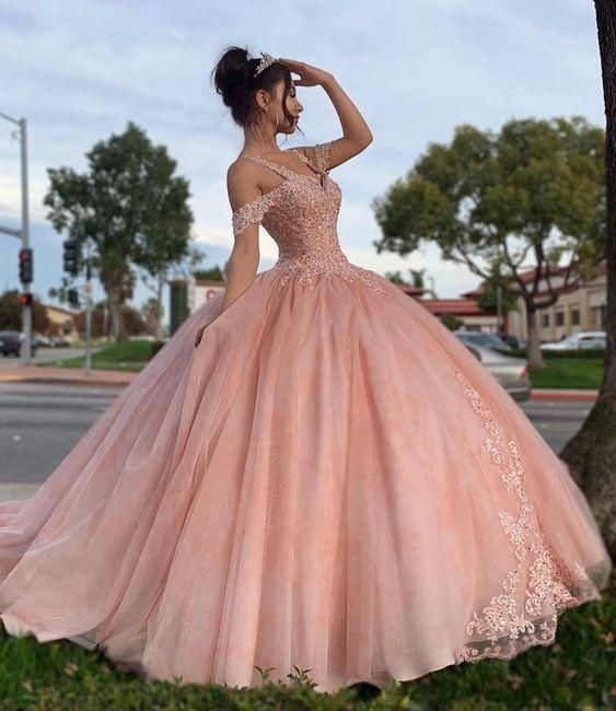 Pink quinceanera ball gown , prom Dresses - VelvetHem