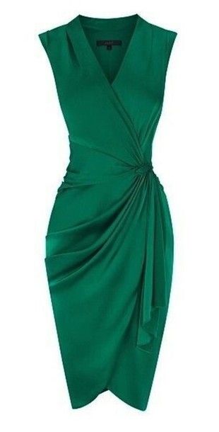 Green V-Neck Wrap Short Homecoming Dress Classy Party Dress - FashionDia