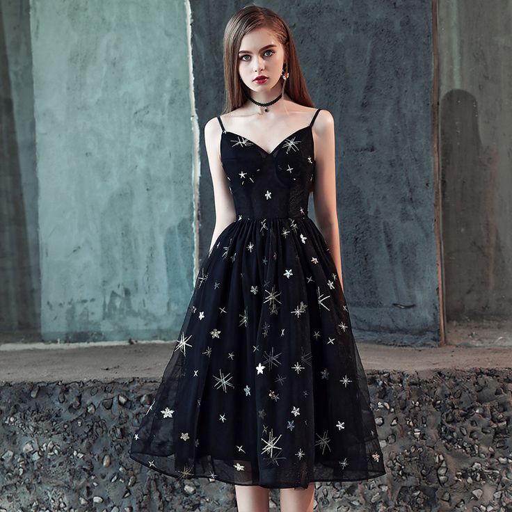 Black Tulle Short Prom & Evening Dress - FashionDia