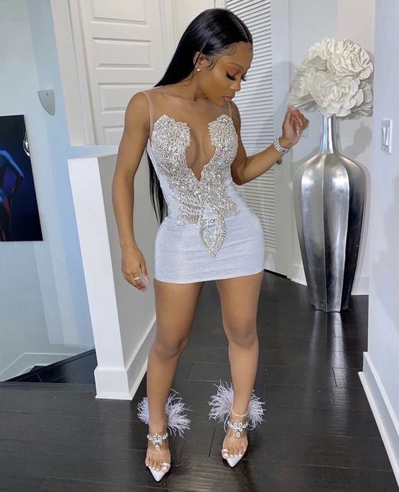 luxurious sequins beaded short homecoming dresses - FashionDia