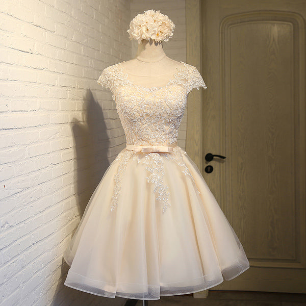 Charming A-Line lace short prom dress,homecoming dresses - FashionDia