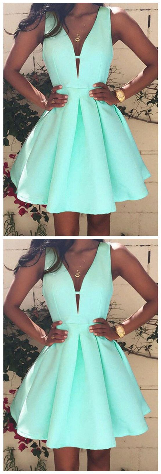 women dress green satin with homecoming dress - FashionDia