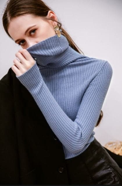 DressBetty - Korean Style Turtelneck Sweater Fashion Slim Casual Winter Sleeve Knitted Turtelneck Sweater Pull Femme Women's Clothing - View 6 | VelvetHem