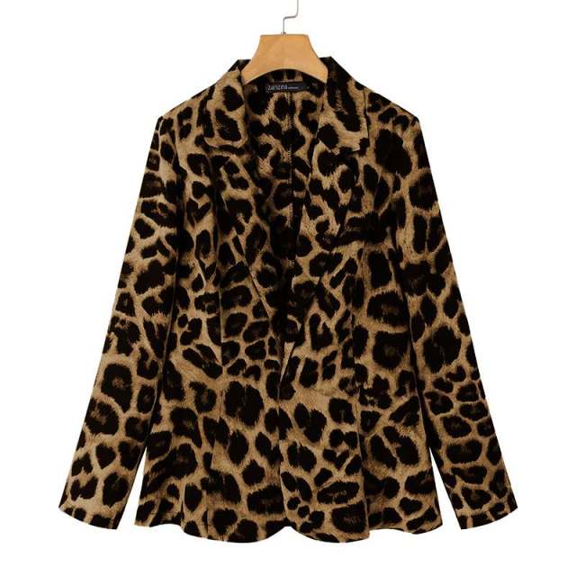 DressBetty - Women Fashion Leopard Lapel Coats - View 3 | VelvetHem