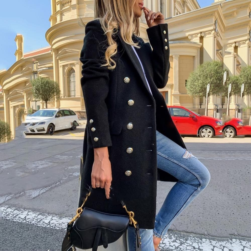 DressBetty - Double Breasted Faux Wool Blends Coats - VelvetHem