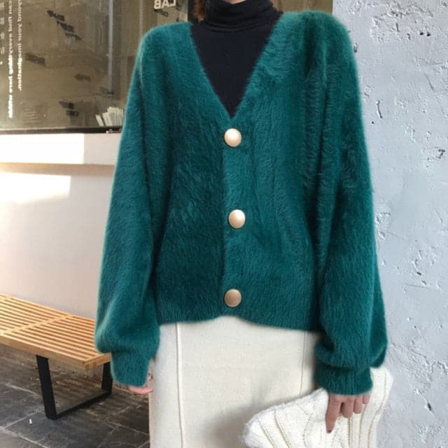 DressBetty - V Neck Oversized Cardigan Sweaters - View 6 | VelvetHem