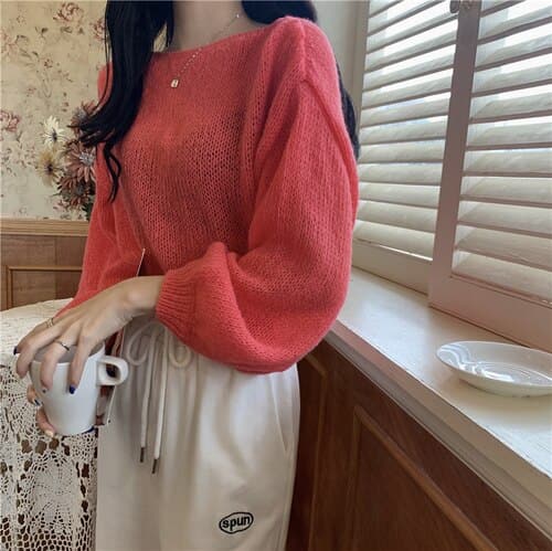 DressBetty - Knitted Sweaters Woman Colorblock Pull Femme Long Sleeve Crop Top Sweater Women Winter Clothes Korean Fashion - View 3 | VelvetHem
