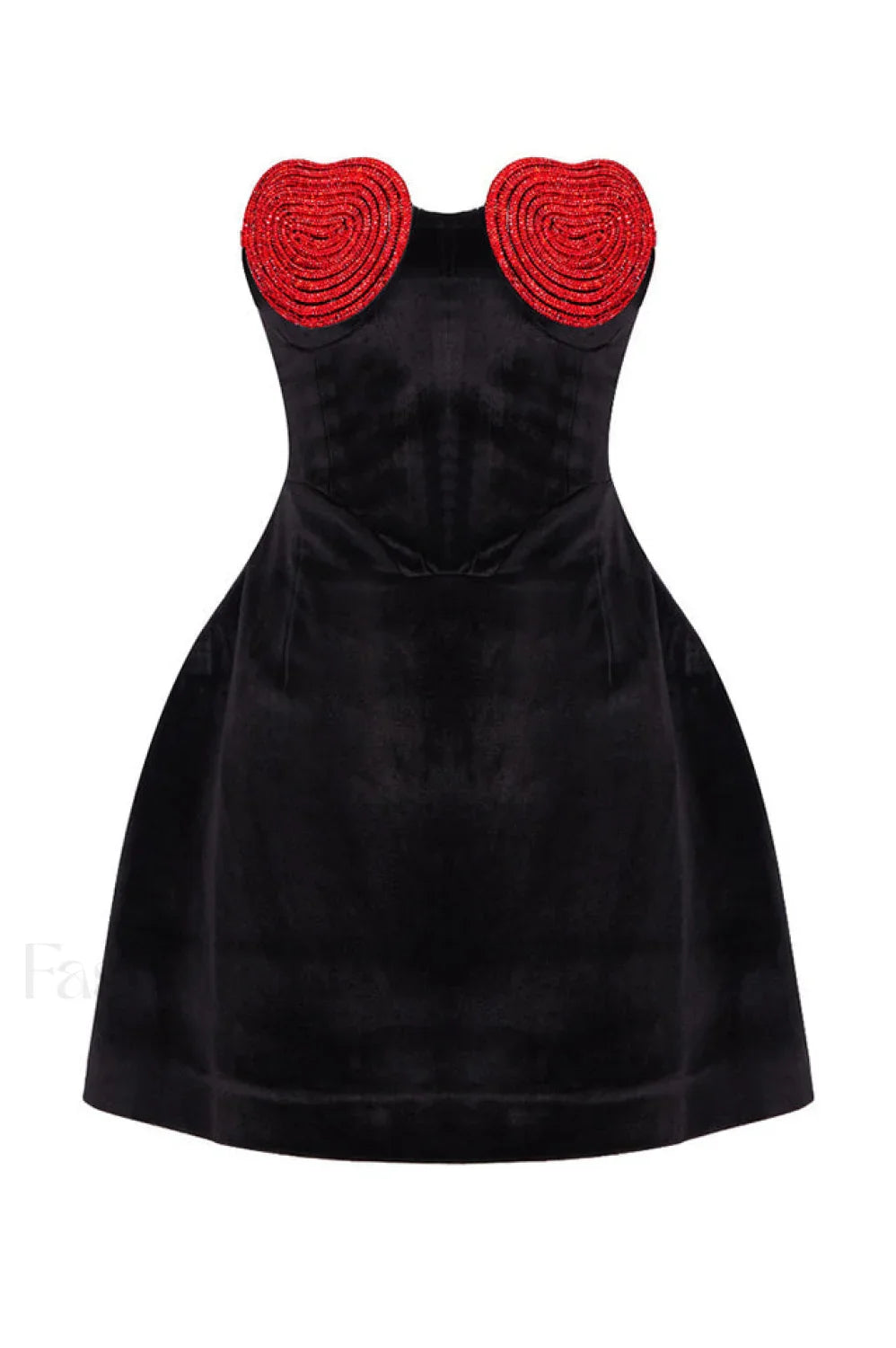 Red Crystal Stylish Heart Dress