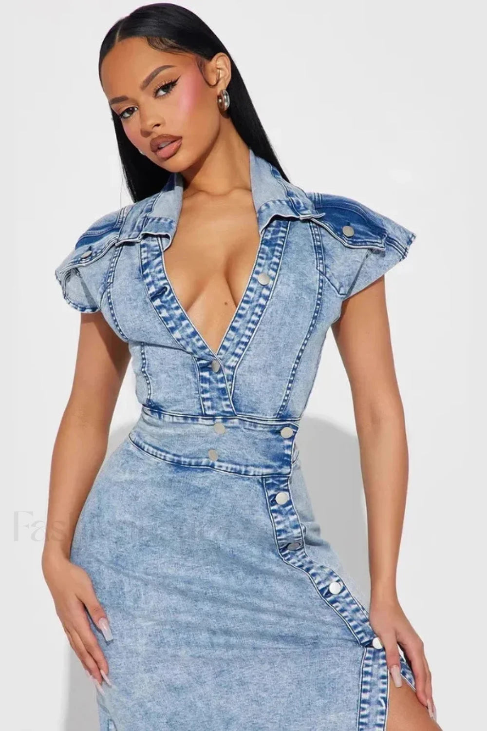 Elegant Retro Button Split Dress for Modern Fashion Wear