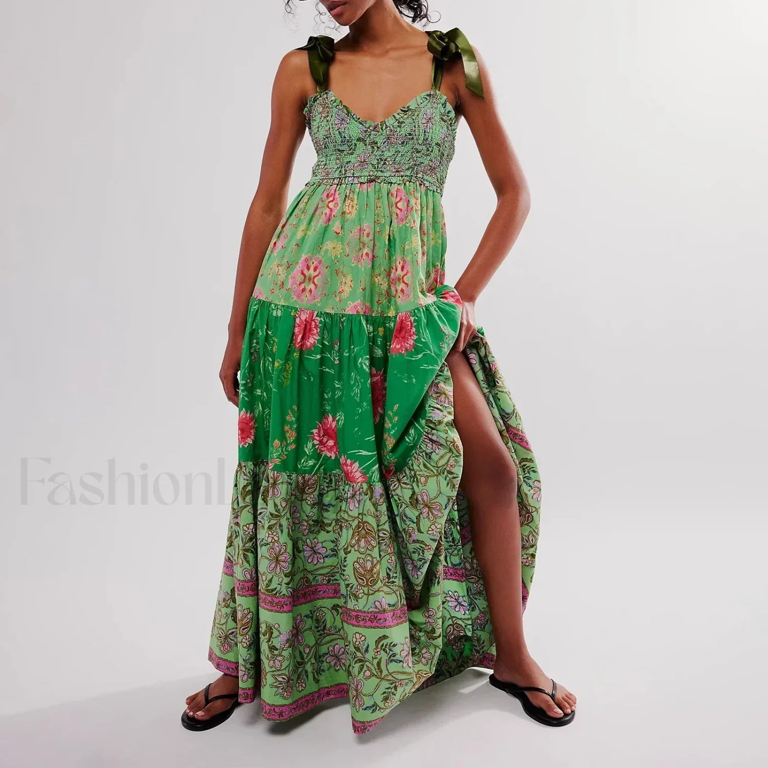 Ribbon Tie Up Dress with Relaxed Fit and Everyday Wear Boutique Fashion Style