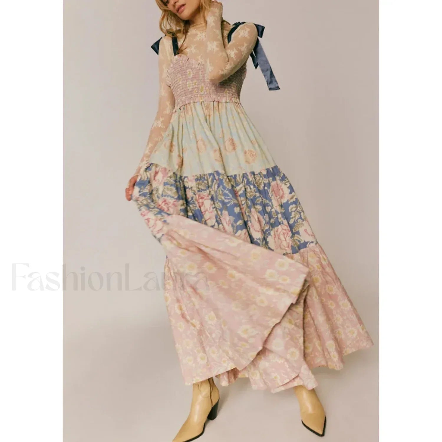 Ribbon Tie Up Dress with Relaxed Fit and Everyday Wear Boutique Fashion Style