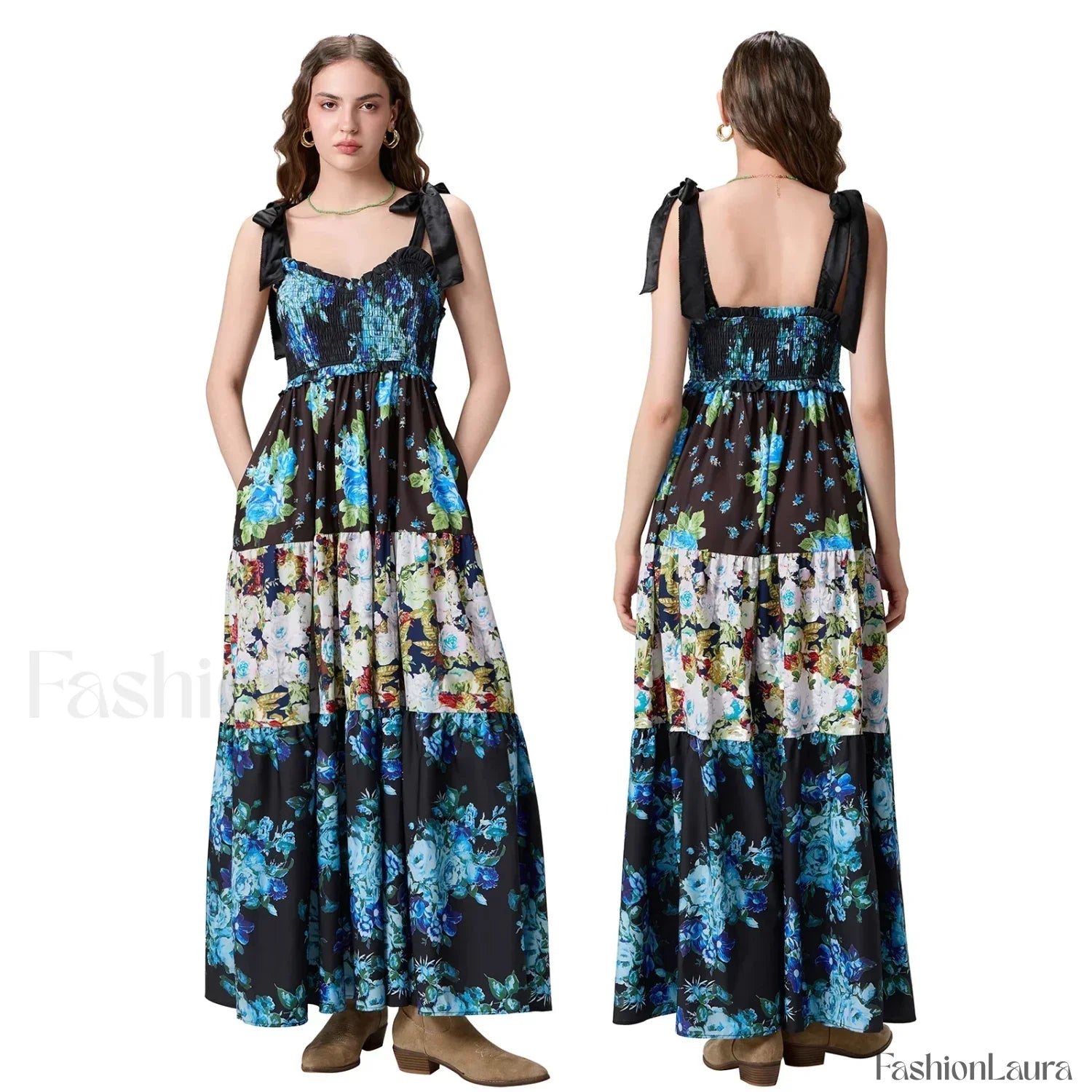 Ribbon Tie Up Dress with Relaxed Fit and Everyday Wear Boutique Fashion Style