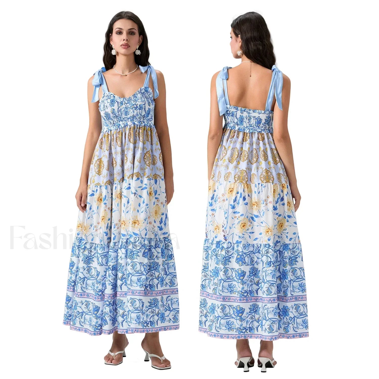 Ribbon Tie Up Dress with Relaxed Fit and Everyday Wear Boutique Fashion Style