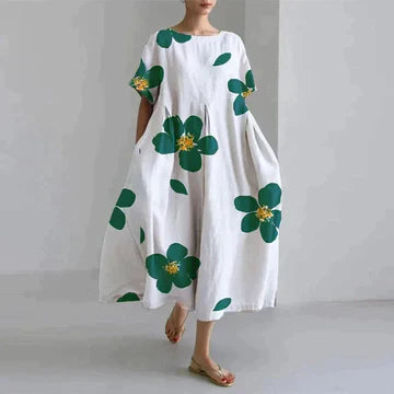 Regan Effortless Long Summer Dress with Floral Print for Women Premium Wardrobe Essential