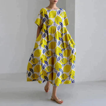 Regan Effortless Long Summer Dress with Floral Print for Women Premium Wardrobe Essential