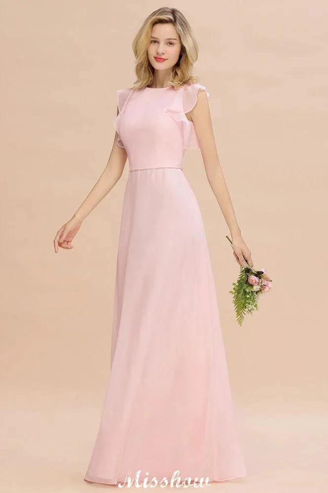 Romantic Sleeveless aline Bridesmaid Dress Garden Floor Length Simple Wedding Dress (ZD12940)
