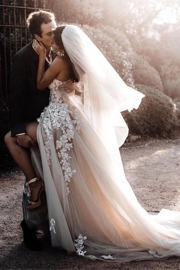 Romantic Sweetheart Wedding Dress Bohemio Bridal Gowns With 3D Lace (ZD16320)