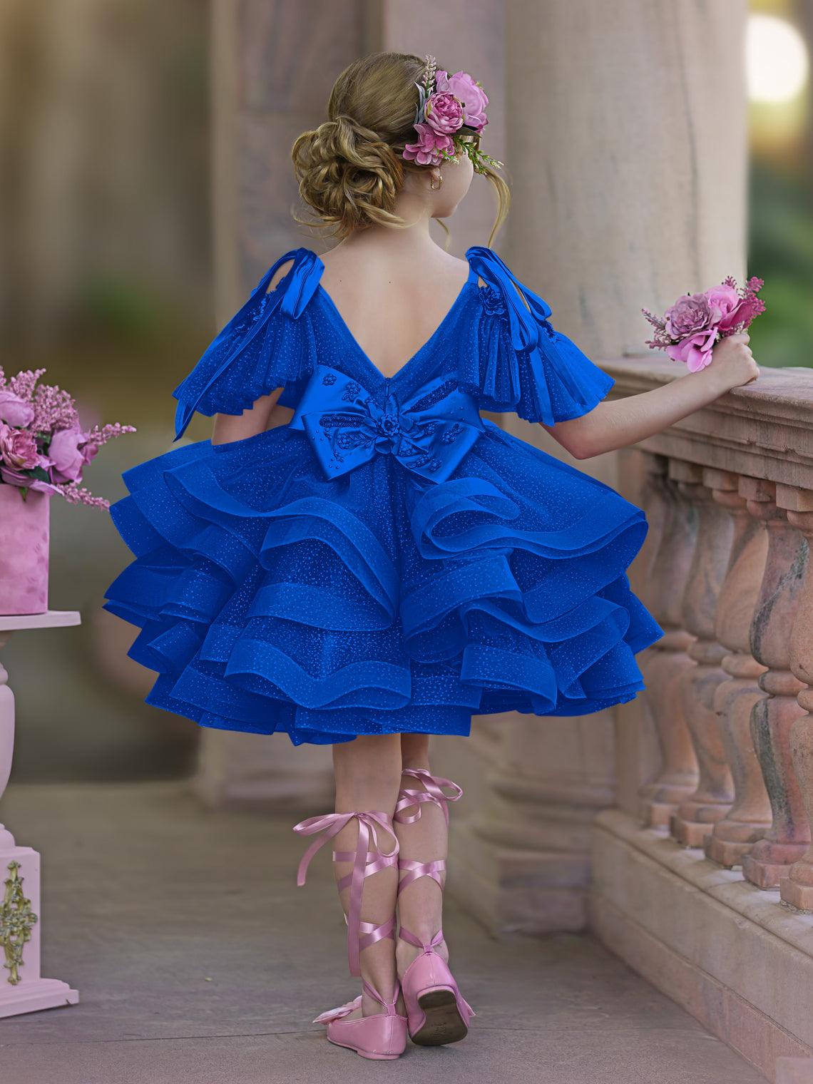 Ball-Gown/Princess Tulle Knee-length Birthday Flower Girl Dress