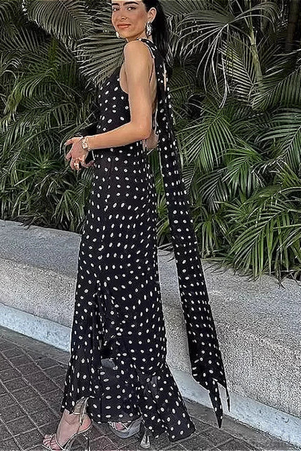 Ruffled Spaghetti Strap Elegant Dress for Layered Outfit Styling