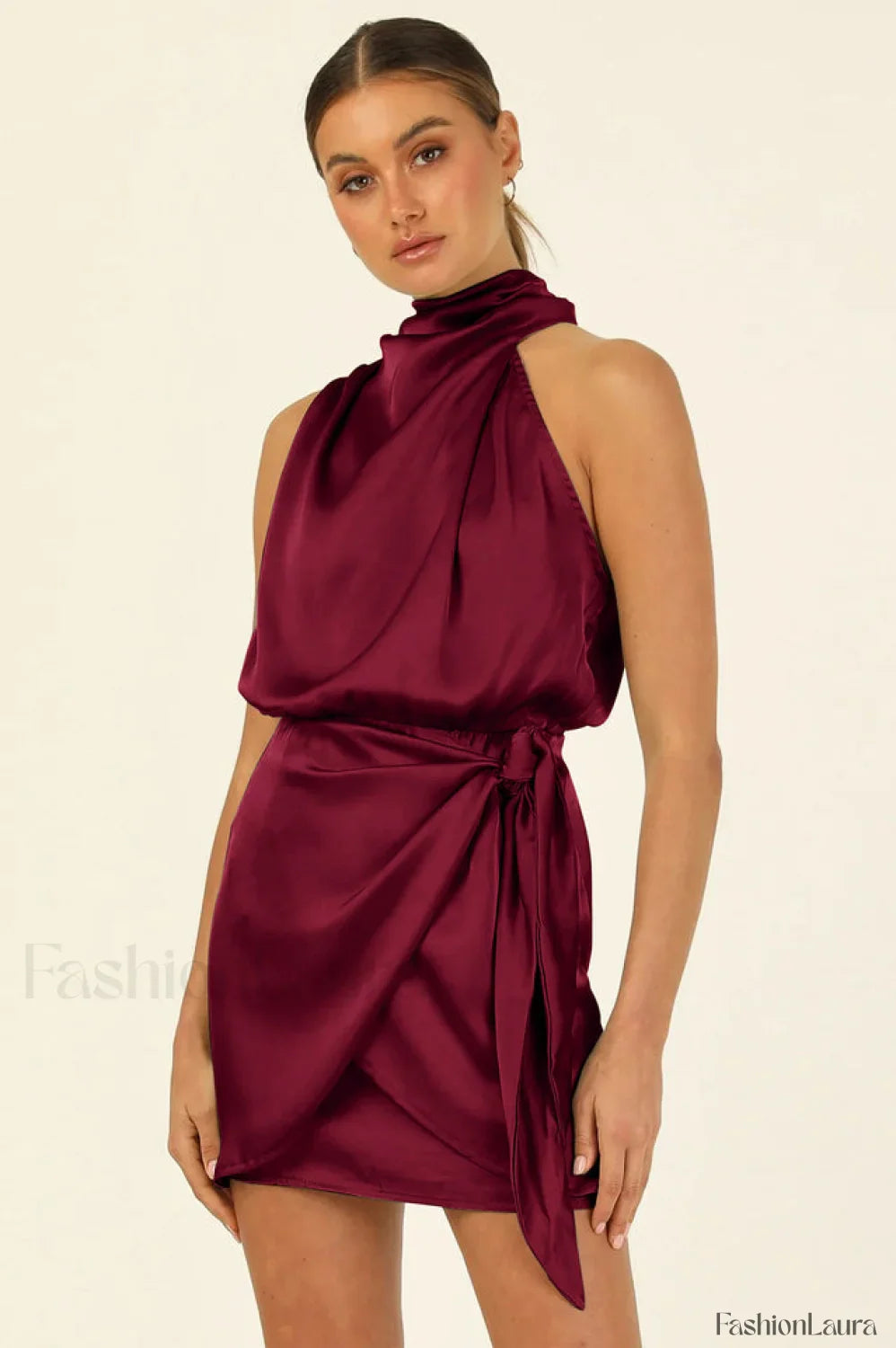 Santorini Satin Stylish Mini Dress