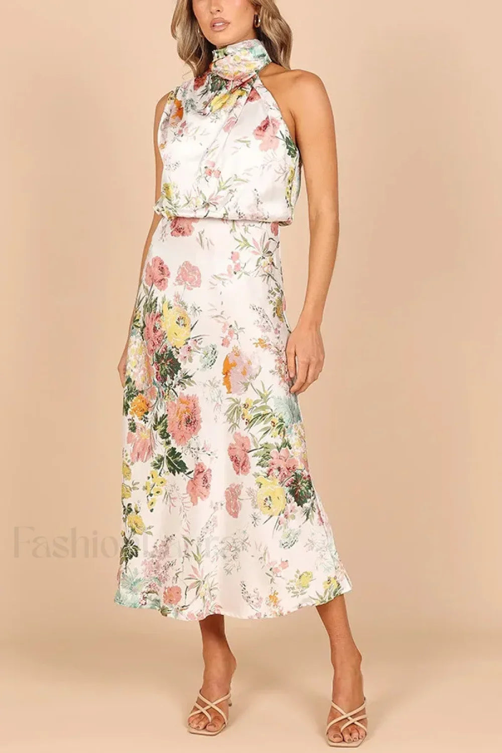 Tailored Satin Halter A Dress for Modern Fashion Wear Boutique Fashion Style