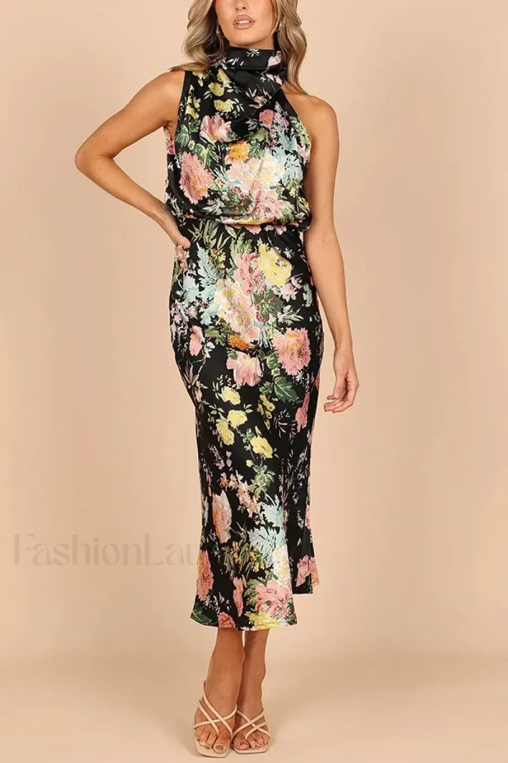 Tailored Satin Halter A Dress for Modern Fashion Wear Boutique Fashion Style