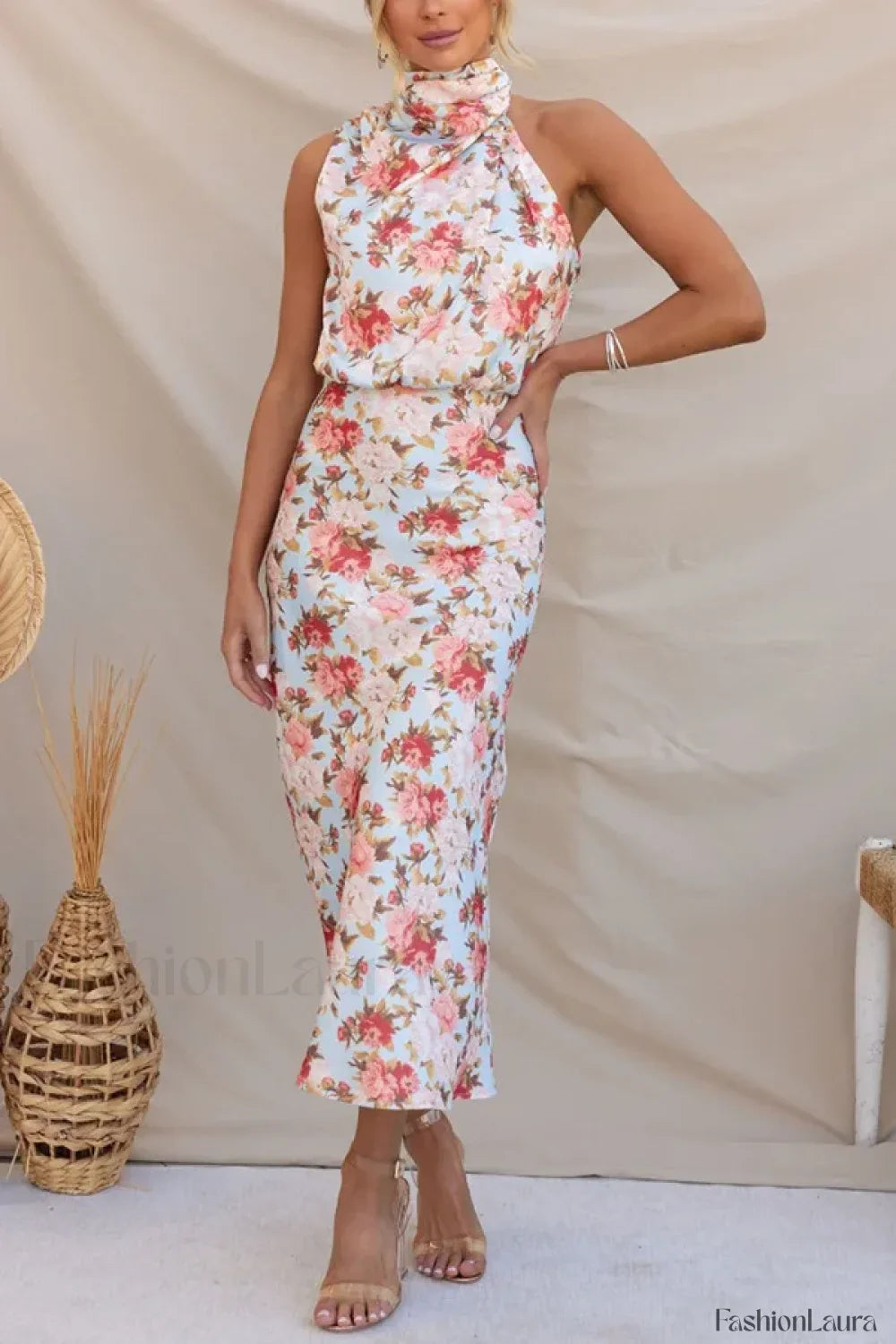 Tailored Satin Halter A Dress for Modern Fashion Wear Boutique Fashion Style