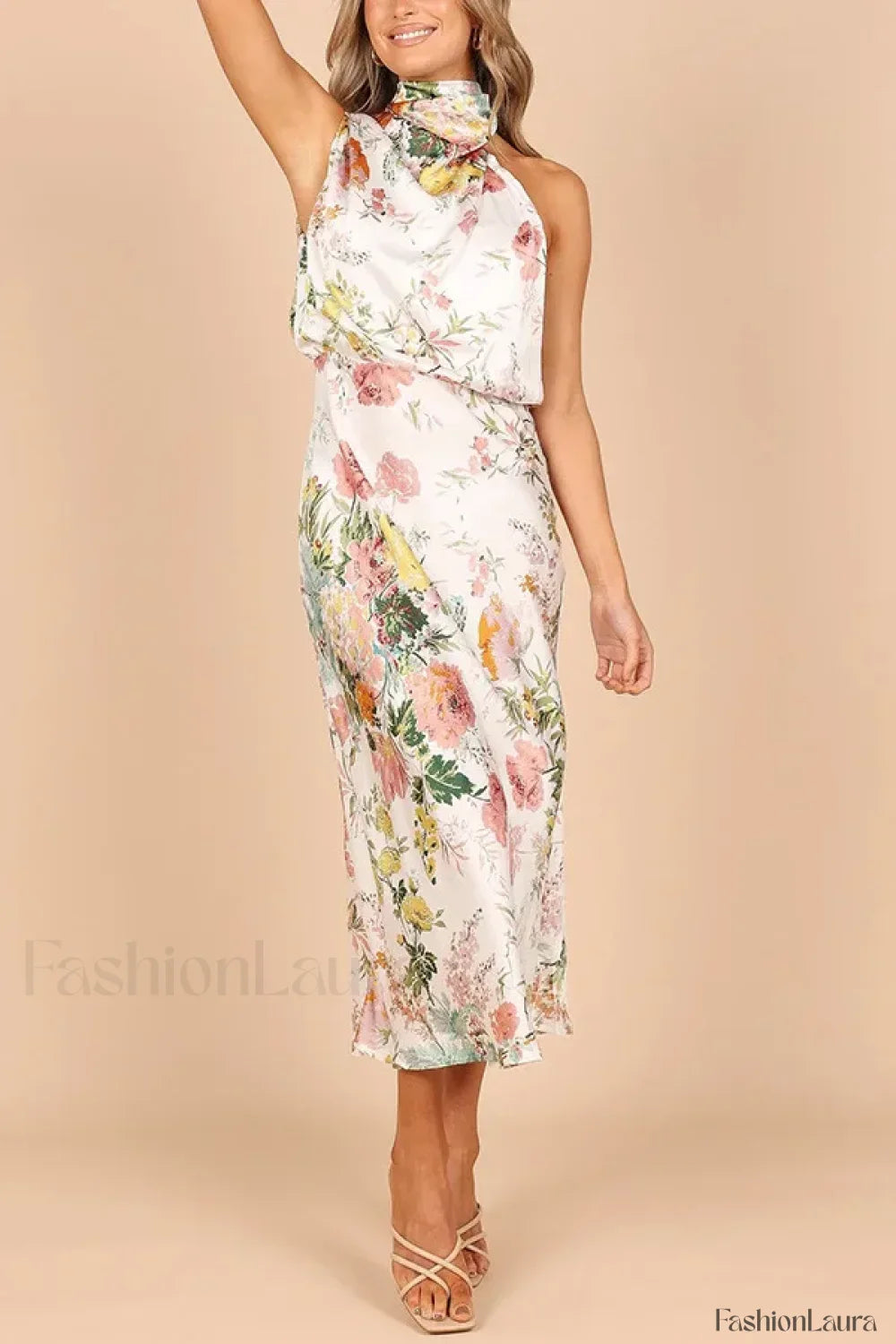 Tailored Satin Halter A Dress for Modern Fashion Wear Boutique Fashion Style