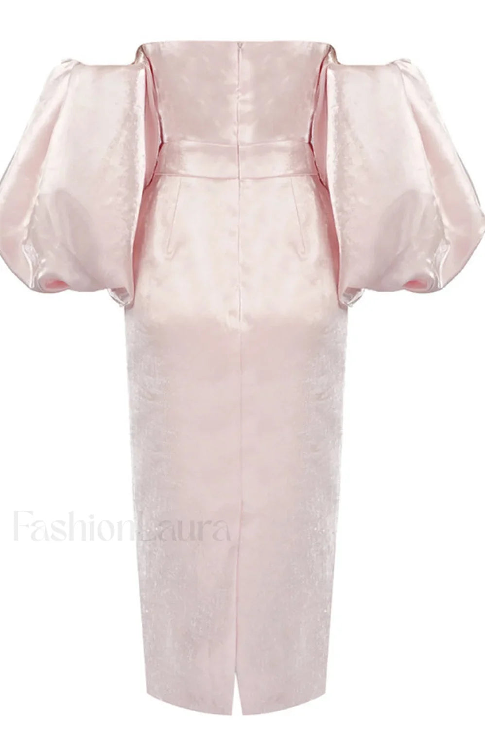 Satin Strapless Stylish Midi Dress