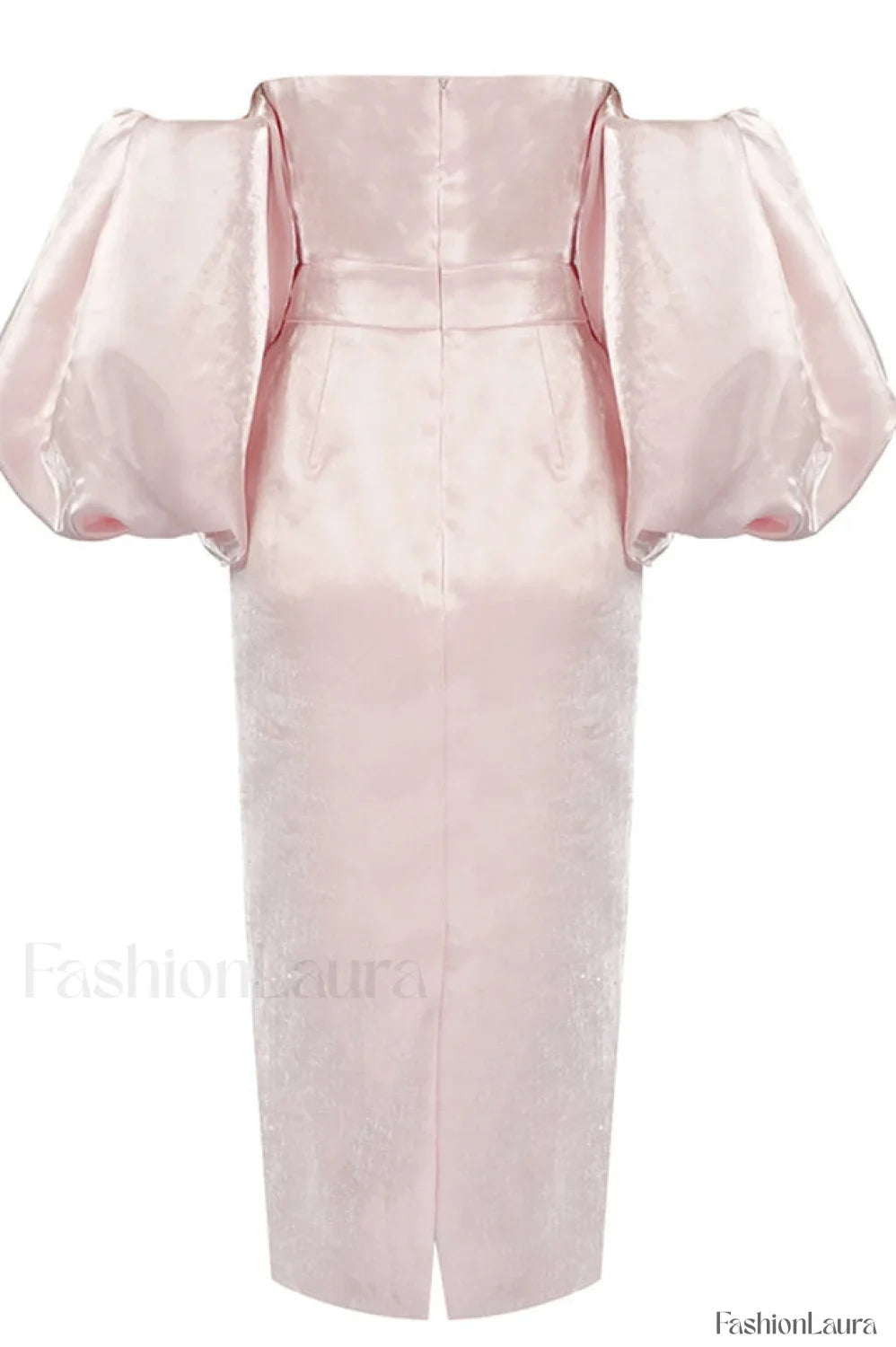 Satin Strapless Stylish Midi Dress