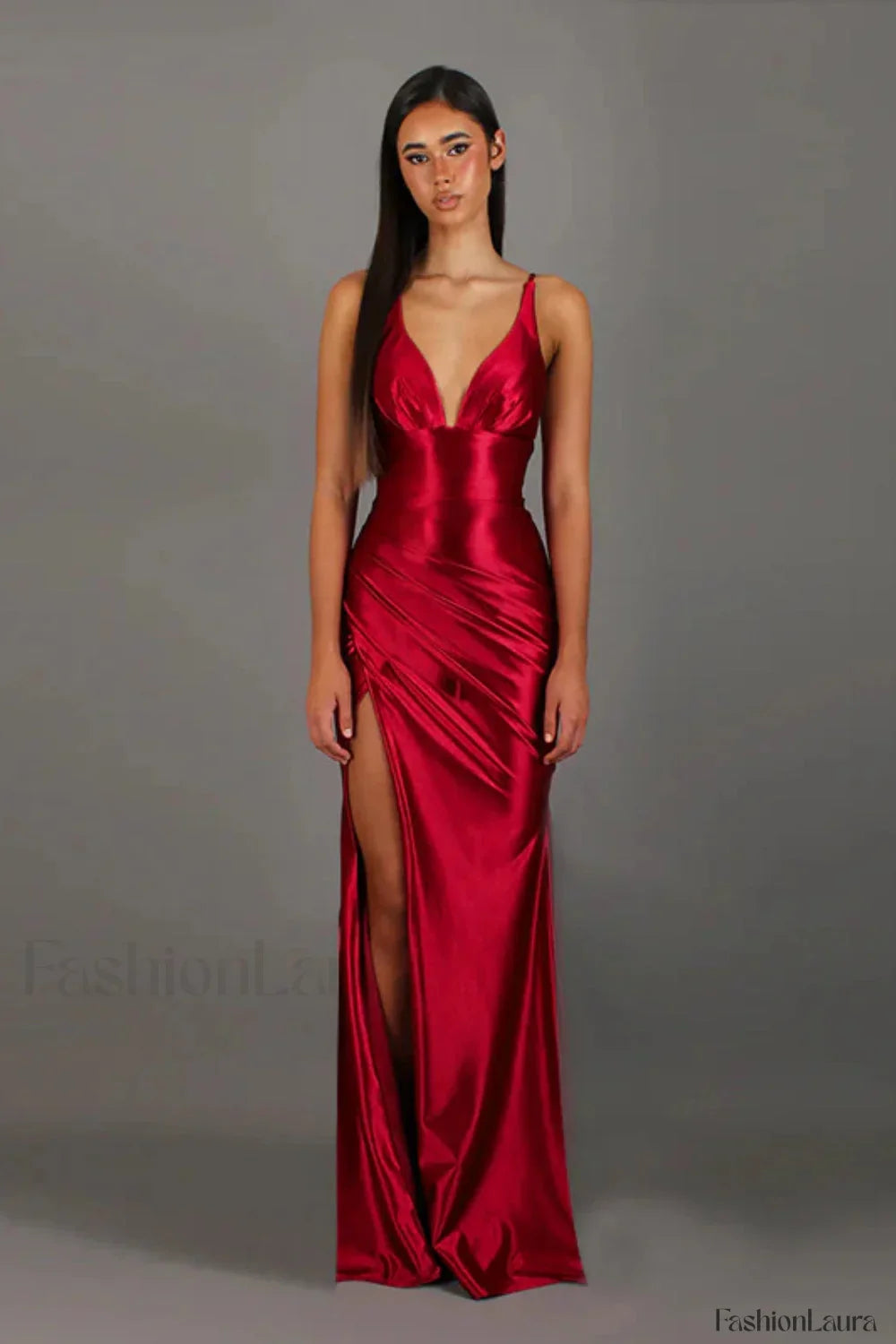 Elegant Satin V Neck Dress for Modern Fashion Wear Boutique Fashion Style