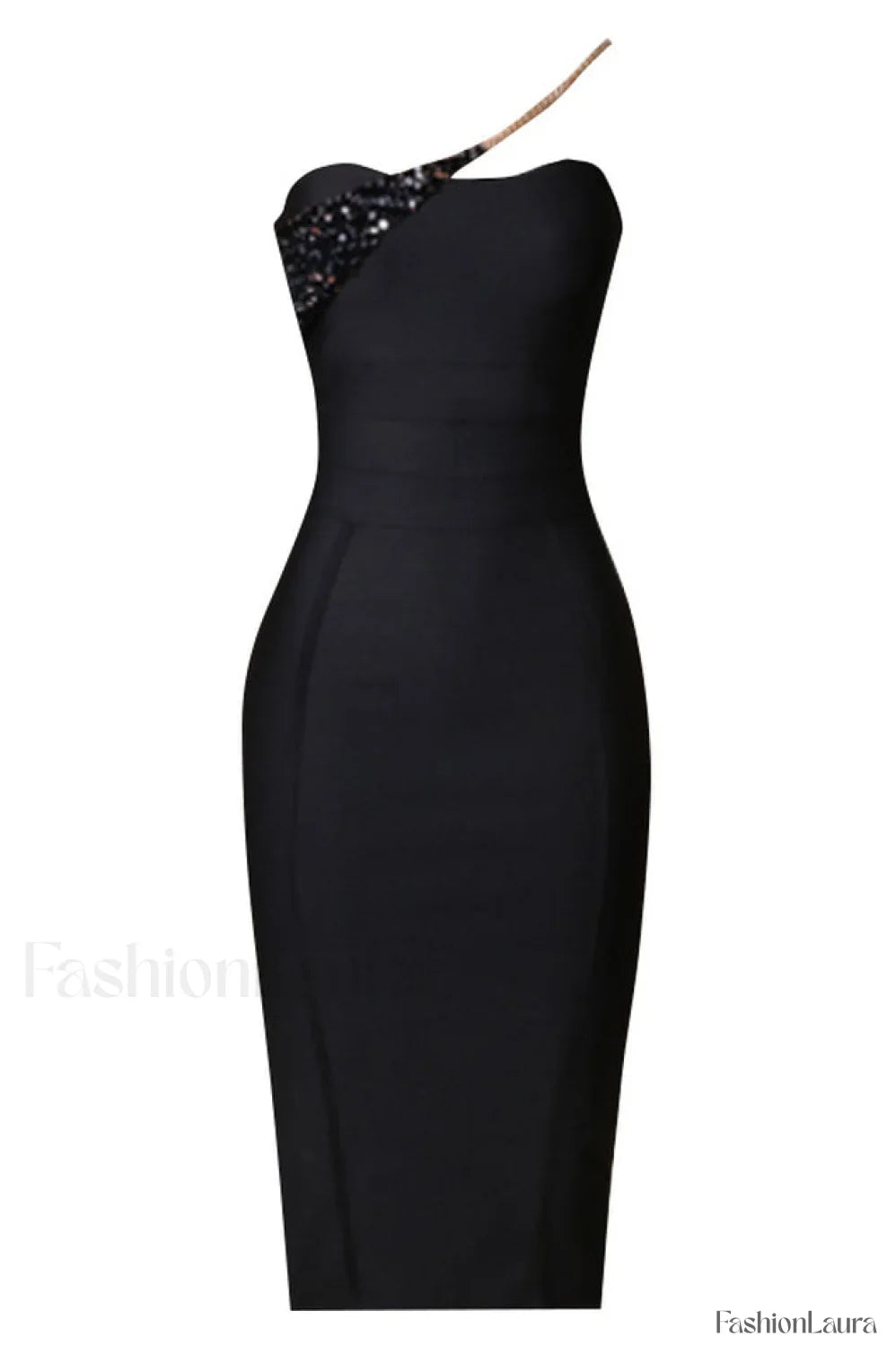 Savina One Shoulder Charming Midi Bandage Dress
