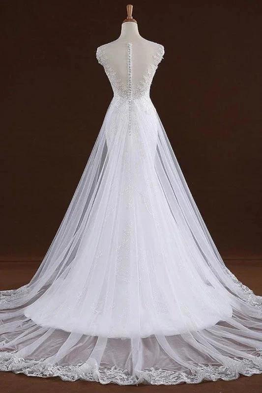Sequine Appliques Tulle Pretty Mermaid Elegant Wedding Dresses (ZD14713)